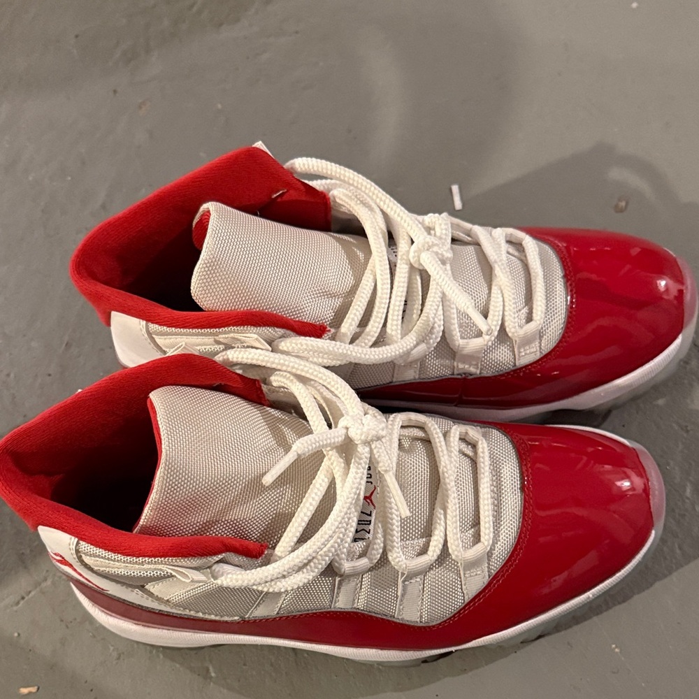 Jordan 11 Red and White Sneakers